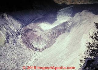 Mt. Ranier glacier during DJF hike in 1966 (C) Daniel Friedman at Inspectapedia.com